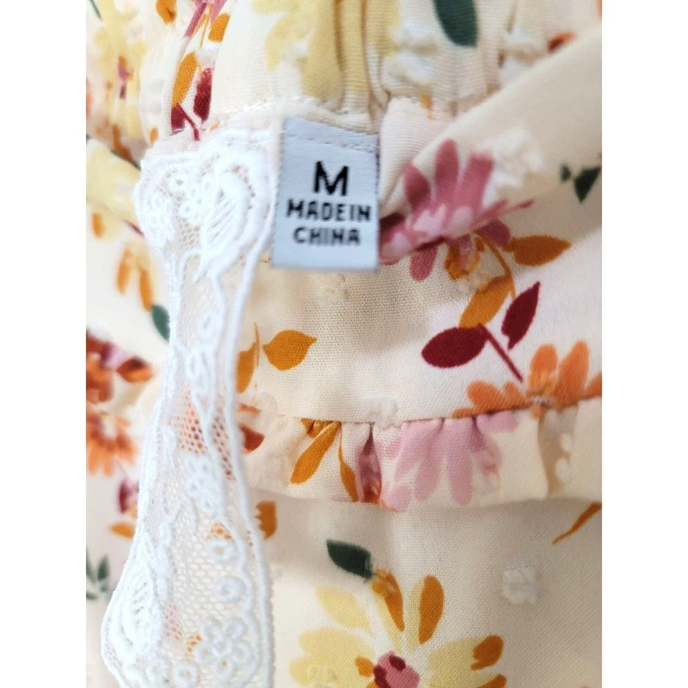 SADIE & SAGE Floral A-Line Skirt With Elastic Waistband & Ruffle Detail‎
